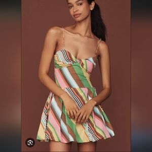 Anthropologie Multicolor Striped Mini Dress